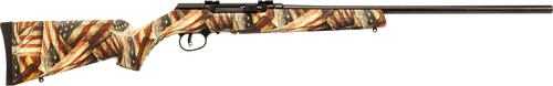 Savage A17 .17 HMR, 22" Barrel, American Flag Synthetic Stock, Black, 10rd