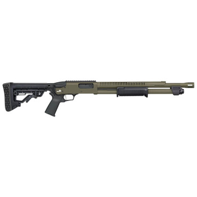 Mossberg 50757 590R 12 Gauge Pump 3" 6+1 18.50" OD Green Cerakote Heat Shield Barrel, OD Green Cerakote Steel Receiver, Black AR Mil-Spec Adjustable Synthetic Stock, Black Magpul Grip