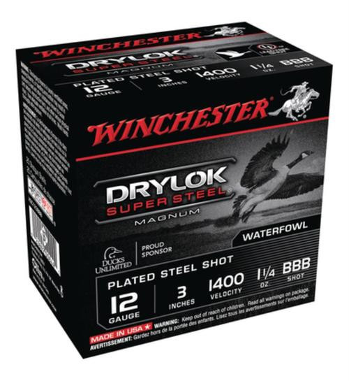 Winchester SuperX Drylok PlatedSuperSteel 12 Ga, 3" 1-1/4oz BBB Shot 25rd Box