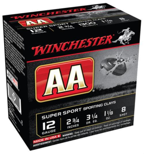 AA Super-Sport 12 Ga, , 2.75", 1300 FPS, 1.125 oz, 8 Shot, 250rd/Case (10 Boxes of 25rd)