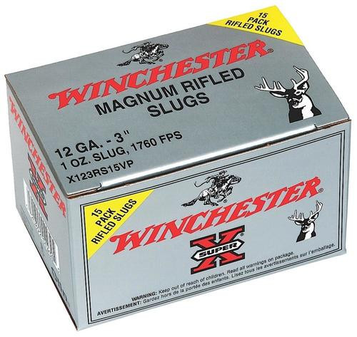 Winchester Super-X Rifled Lead Slug12 Ga, 3", 1oz Slug, 15rd Box
