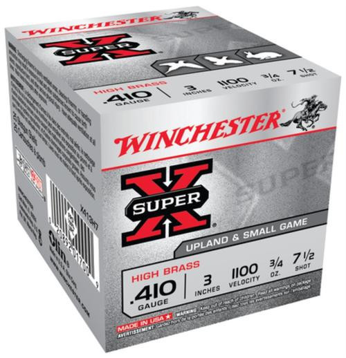 Winchester Super-X High Brass .410 Ga, 3", 1100 FPS, .75oz, 7.5 Shot, 25rd Box