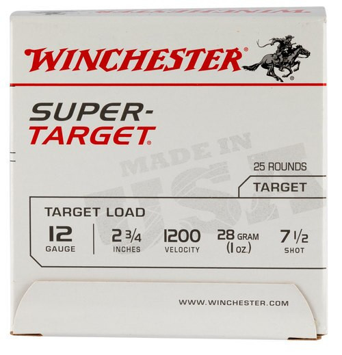Winchester Super-Target 12 Ga, 7.5 Shot, 1oz, 25rd Box, 12007