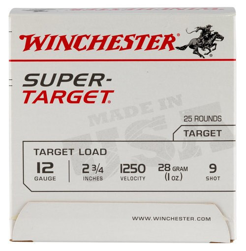 Winchester Super-Target 12 Ga, 9 Shot, 1oz, 25rd Box, 12509