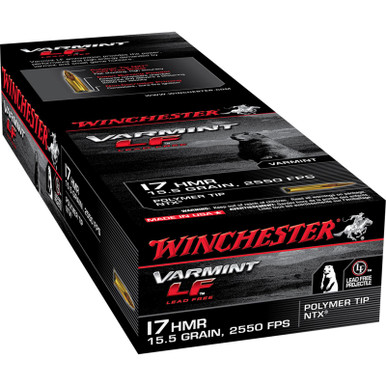 Winchester Ammo S17HMR1LF Varmint LF 17HMR 15.5gr Polymer Tip NTX 50 Per Box/20 Case