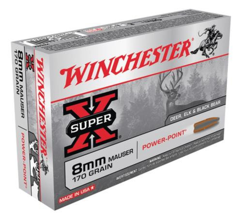 Winchester Super-X 8mm Mauser 170gr, Power-Point, 20rd Box
