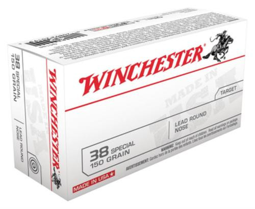 Winchester .38 Special 150gr, Lead Round Nose, 50/Box