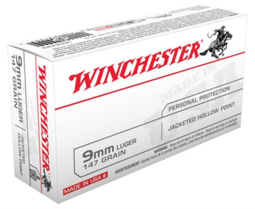 Winchester 9mmLuger 147gr Jacketed Hollow Point 50 Per Box/10 Case