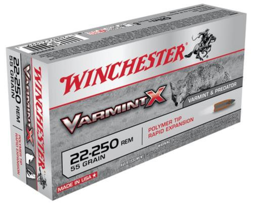 Winchester Varmint X .22-250 Remington 55gr, Varmint X Polymer, 20rd Box