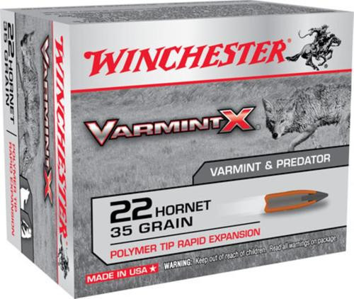 Winchester Varmint X, 22 Hornet, 35gr, Polymer Tip, 20rd Box