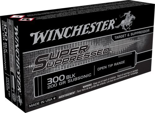 Winchester Super Suppressed 300 Blackout 200gr Open Tip Range, 1060 FPS, 20 Rd Box