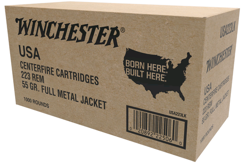 Winchester 223 Rem 55gr, Full Metal Jacket, 3240 FPS 1000rd/Box