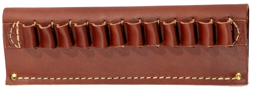 Hunter Handgun Cartridge Belt Slide with 12 Loops, Leather Brown 45 Cal