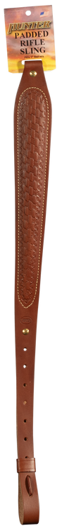 Hunter Cobra 1" Swivel Padded, Leather Brown with Basket Weave