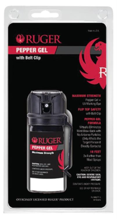 Sabre, Ruger, Pepper Spray, Tactical Size with Flip Top & Belt Clip, Black