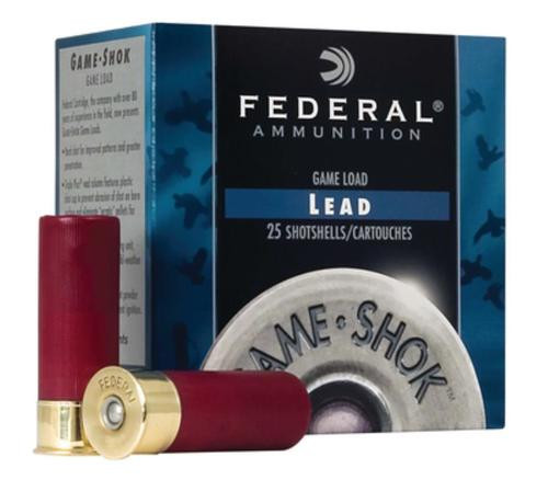 Federal Game Shok High Brass Lead 20 ga 2.75" 1 oz 4 Shot 25Bx/10Cs