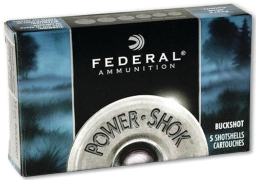 Federal Power Shok Buckshot 12 Ga, 2.75", 9 Pellets, 00 Buck Shot, 5rd Box