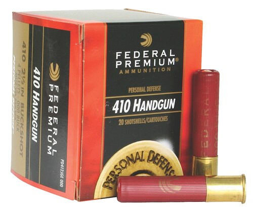 Federal Premium Personal Defense Judge .410 Ga, 2.5", 1200 FPS, 4 Pellet 000 Shot, 20rd Box