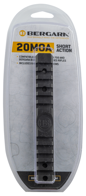 Bergara 20MOA Rail, Fits Remington 700 Short Action, Includes Both 6X48 Screws and 8X40 Screws