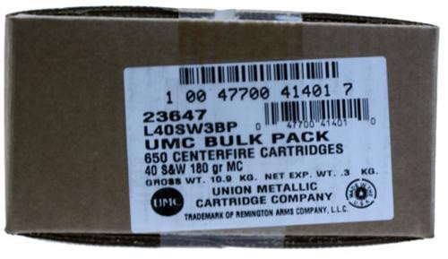 Remington 40SW 180gr, FMJ 650rd Bulk Pack