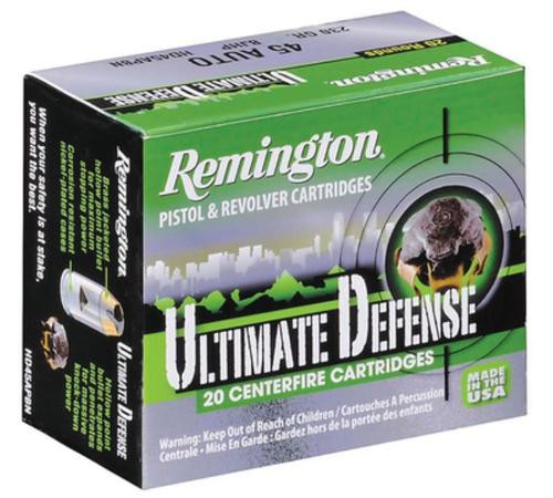 Remington Ultimate Defense 380 ACP 102gr, Brass Jacketed Hollow Point, 20rd Box