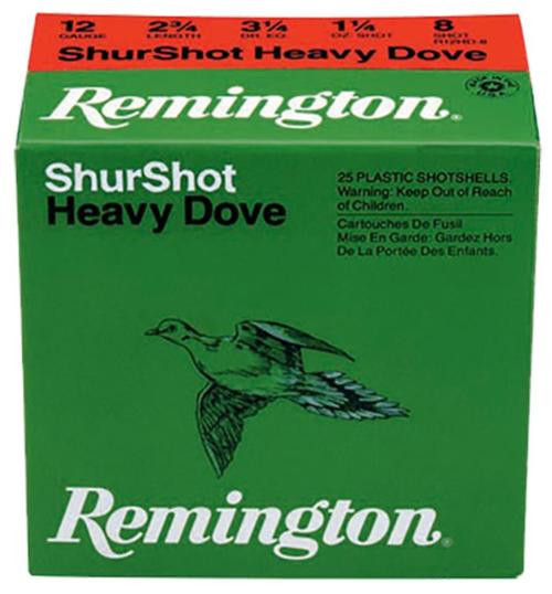 Remington Shurshot Heavy Dove Loads 12 Ga, 2.75", 1-1/8oz, 8 Shot, 25rd/Box