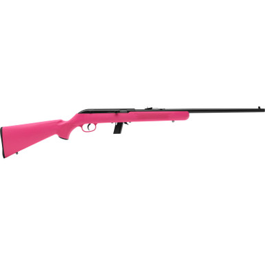 Savage Arms 40218 64 F Full Size 22 LR 10+1 21" Matte Black Carbon Steel Barrel, Matte Black Grooved Carbon Steel Receiver, Pink Fixed Synthetic Stock, Right Hand