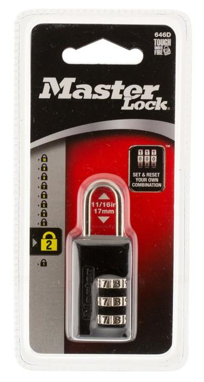 Master Lock Wide Set Combination Lock Black