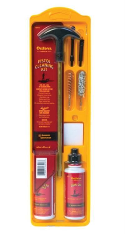 Outers Compact Brass Pistol Cleaning Kit Clampack .22 Caliber