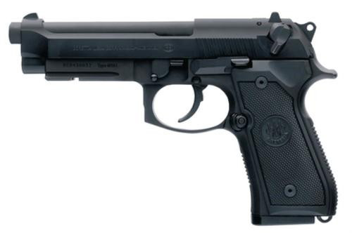 Beretta M9A1 92FS, DA/SA, Full Size, 9mm, 4.9" Barrel, Matte Finish, Black, Polymer Grips, Ambidextrous Safety/Decocker, 15rd, 2 mags