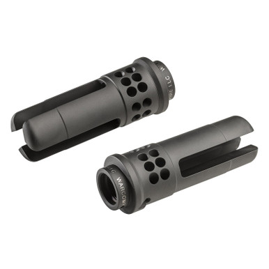 SureFire WARCOMP5561228 Warcomp QD Flash Hider 22 Cal (5.56mm) 1/2"-28 tpi, Open Tine 3-Prong, Ported Black Stainless Steel for AR/M4-Platform (SOCOM Suppressor Compatible)