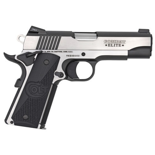 Colt Combat Elite Commander 1911 9mm, 4.25" Barrel, SS Frame Two-Tone Finish, G10 Grips, Ambi Safety 9rd Mag