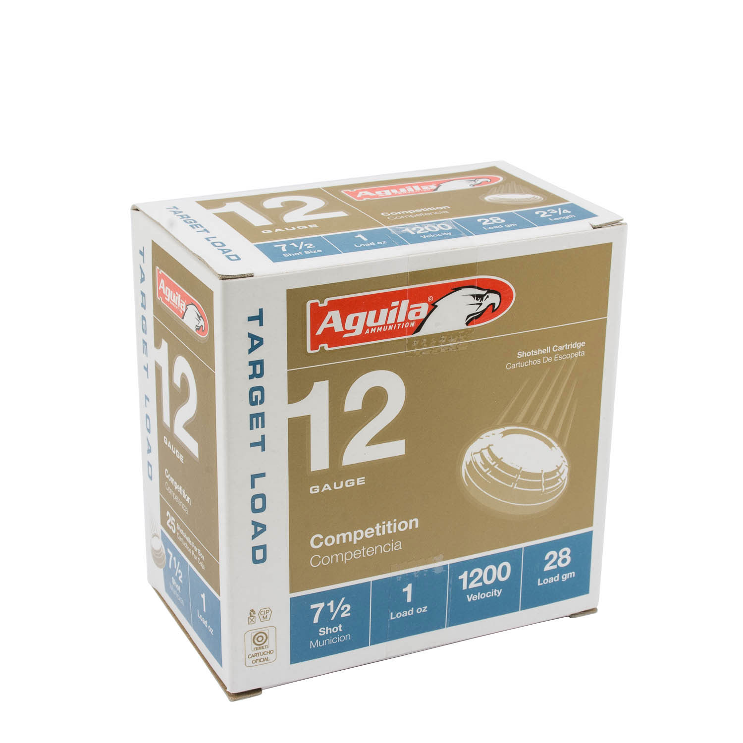 Aguila Target Load 12ga. 2-3/4" 1oz. #7.5 Lead Shot Ammunition, 25 Round Box