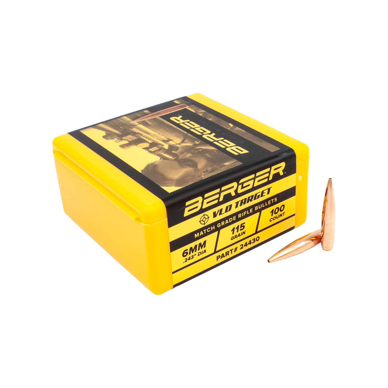 Berger Bullets 6mm/243 cal. 115gr. VLD Target, Box of 100
