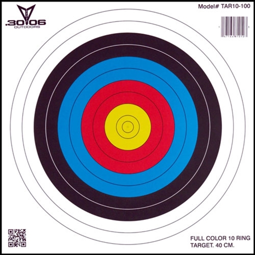 30-06 OUTDOORS PAPER TARGET ARCHERY 10-RING 17"X17" 100CT TAR10100