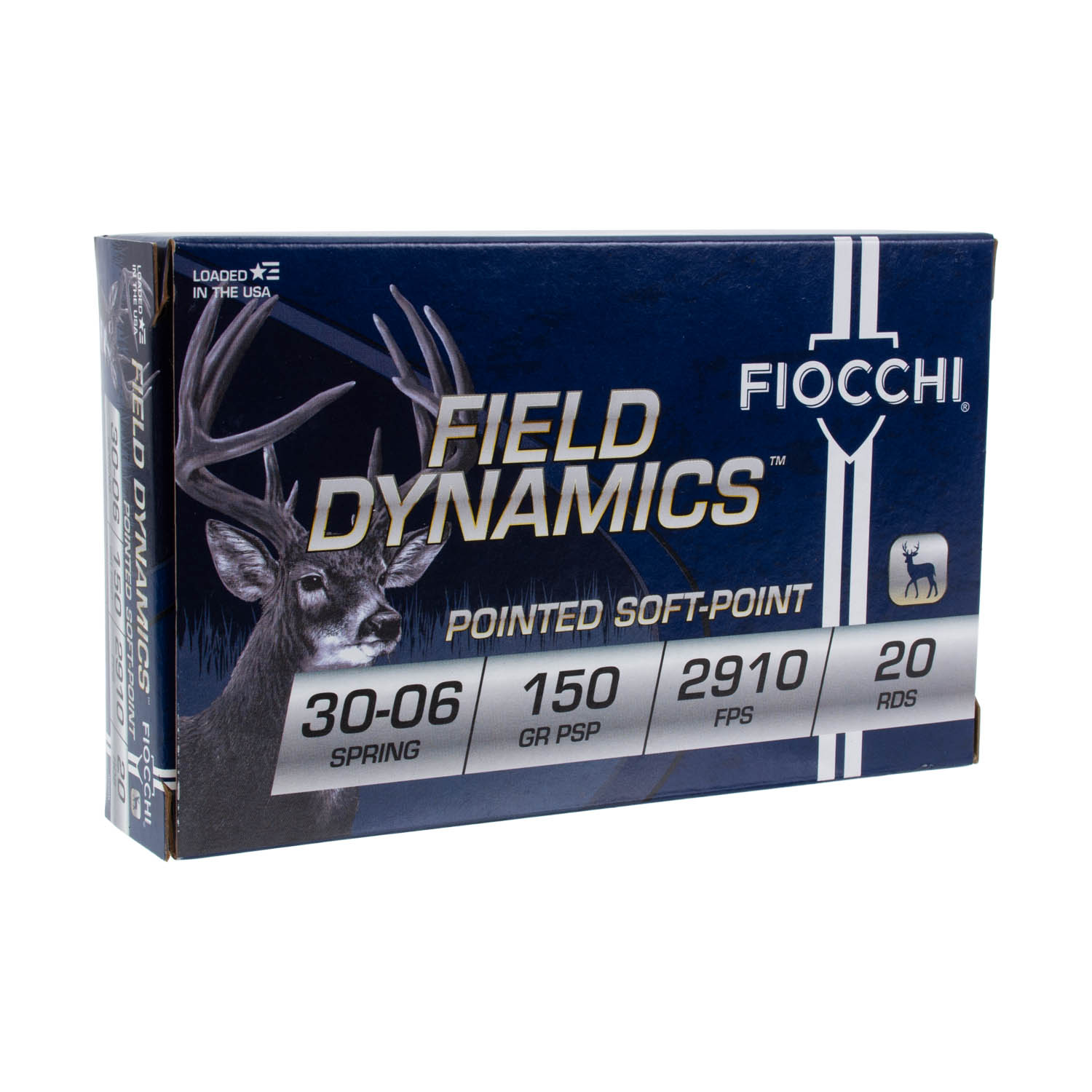 Fiocchi Field Dynamics .30-06 Springfield 150gr. Pointed Soft Point Ammunition, 20 Round Box