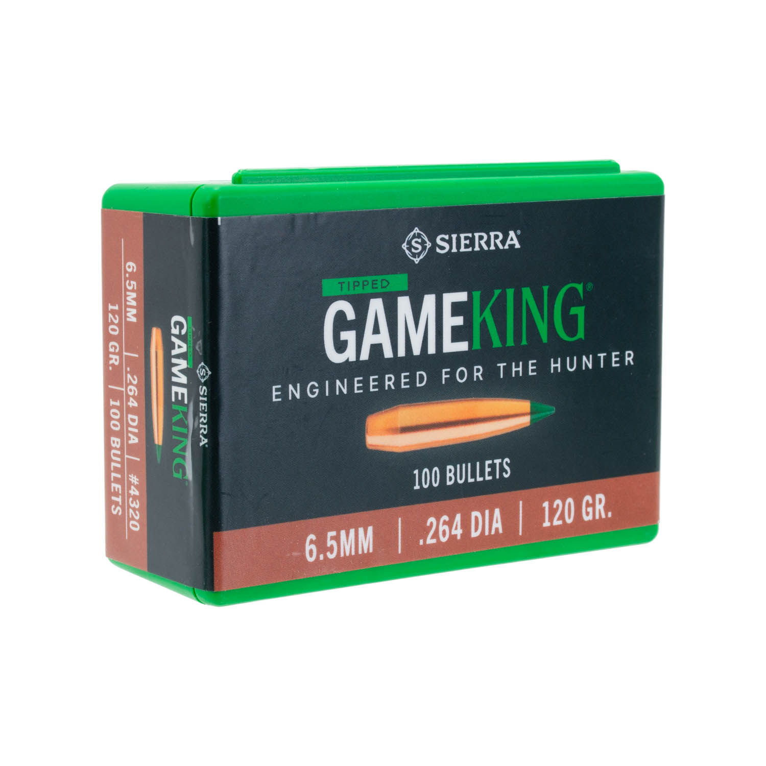 Sierra .264 cal./6.5mm 120gr. Tipped MatchKing Bullets, Box of 100
