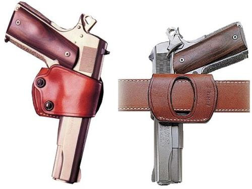 Galco Yaqui Outside Waistband Tan Leather Belt Slide Fits 1911 Fits 3-5" Barrel