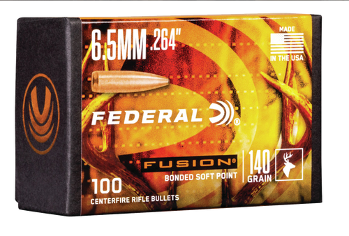 Federal Bullets .264 140gr, Fusion, 100rd - Bullets Only- NOT Loaded Ammo, NOT AMMO THESE ARE RELOADING BULLETS