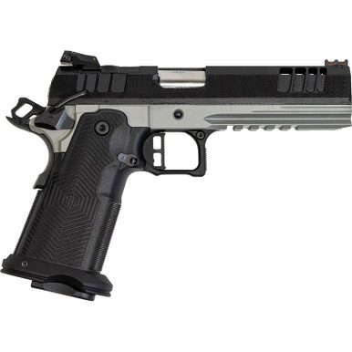 Great Lakes Firearms GL1911DS9FSSSRK 1911 DS Synergy 9mm Luger 20+1 5" Optic Cut/Serrated Cerakote Black Molded Grip Bull Shark Frame