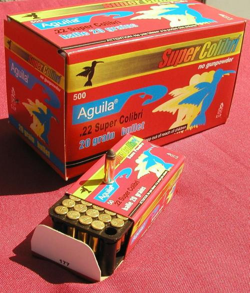 Aguila Ammunition Rimfire, Super Colibri, 22 LR, 20Gr, Subsonic. Solid Point, 50rd Box