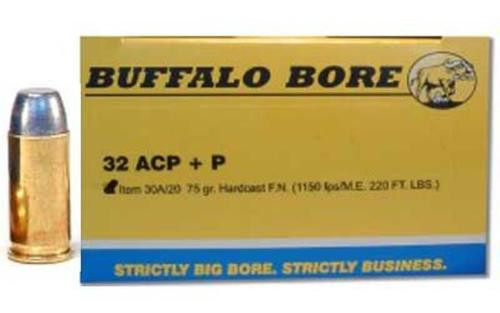 Buffalo Bore .32 ACP +P 75gr, Hard Cast Flat Nose, 20rd Box