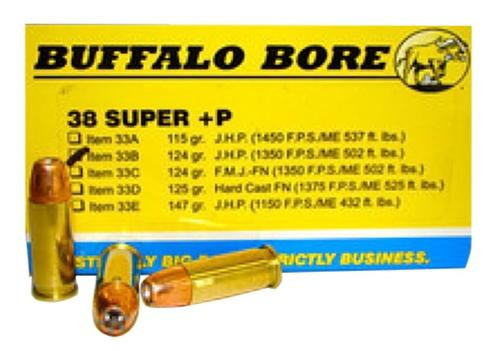Buffalo Bore 38 Super +P JHP 124gr, 20rd Box