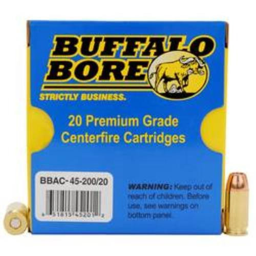 Buffalo Bore 45 ACP +P, 200 Gr, JHP, 20rd Box