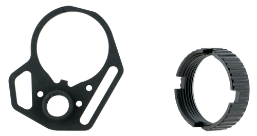 Strike Black, Multi-Function End Plate With Anti-Rotation Castle Nut, Fits AR-15