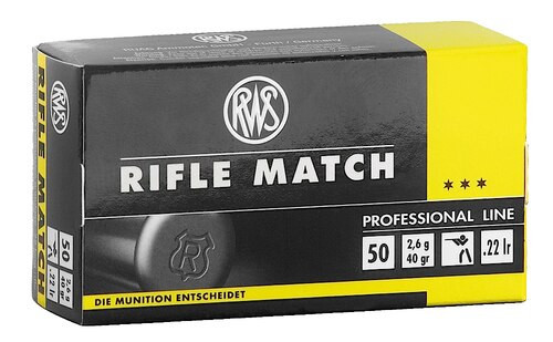 RWS/UmarexMatch Professional Line 22 LR 40gr Lead Round Nose 50 Per Box/100 Case