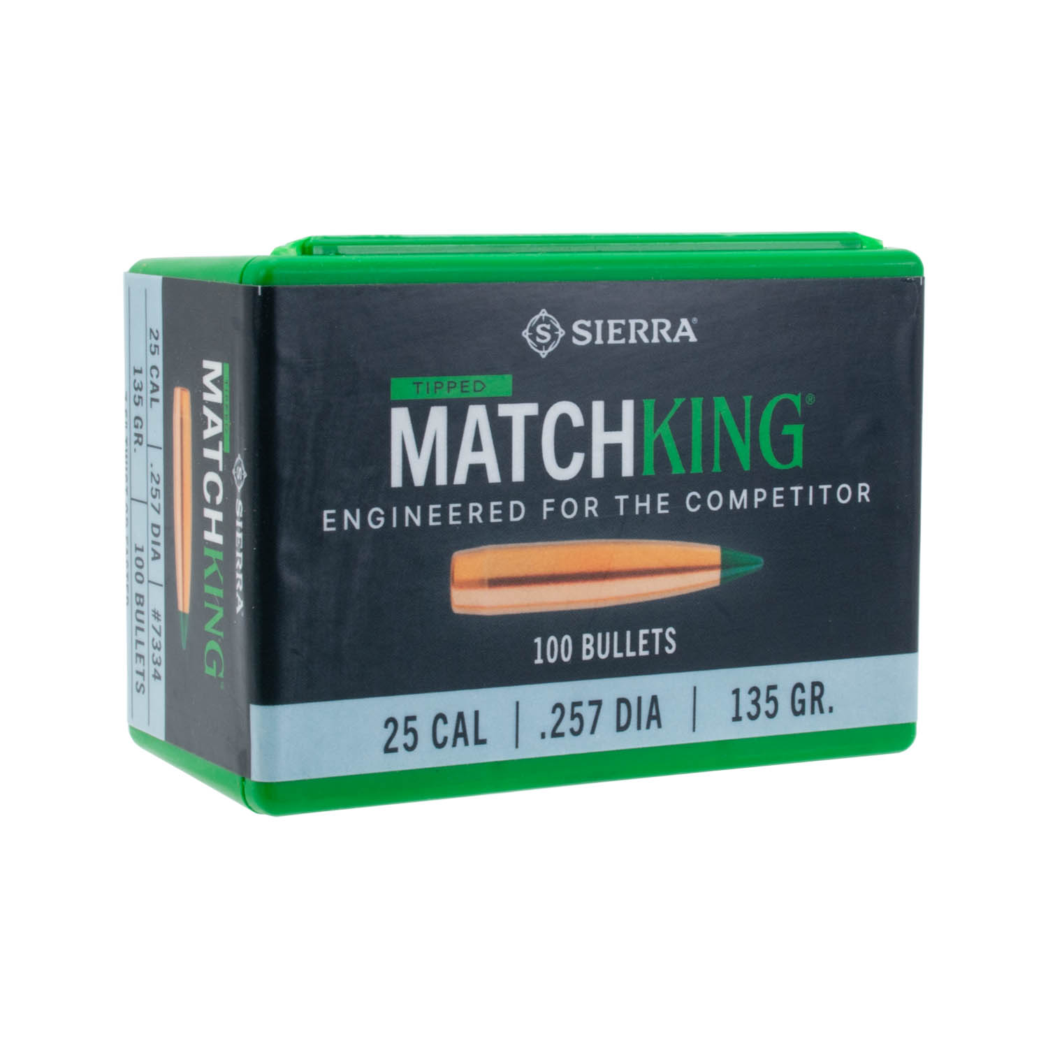 Sierra .257 cal. 135gr. Tipped MatchKing Bullets, Box of 100