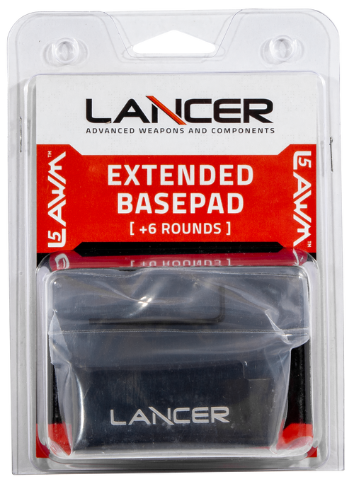 Lancer L5AWM Base Plate Extension 223/5.56, Polymer Black, 6rd