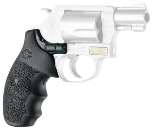 Hogue Laser Enhanced Grip S&W J Frame Round Butt Red Laser Black Grip