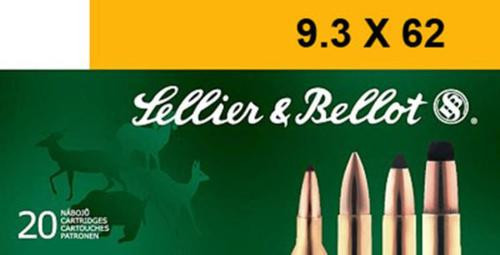 Sellier & Bellot 9.3x62 Mauser 285gr, Soft Point, 20rd Box